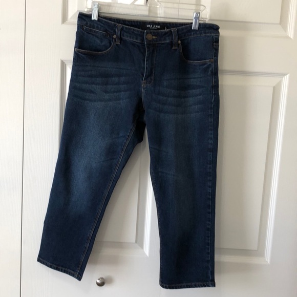 NWOT Max Jeans Capri Jeans Sz 12 Dark Wash - Picture 1 of 9